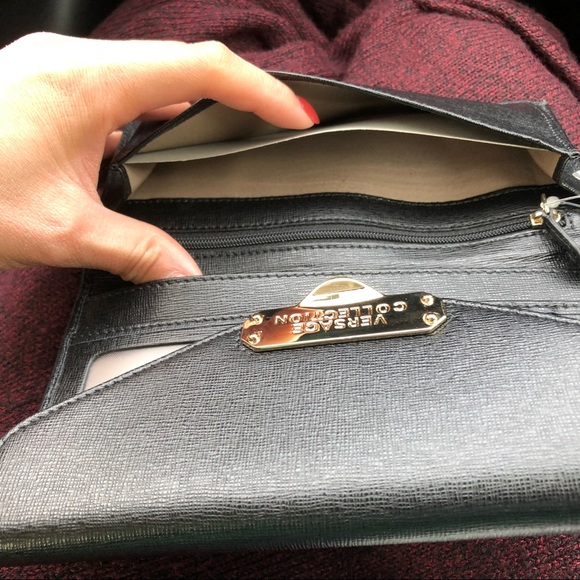 BNWT auth Versace Collection black leather wallet - Picture 8 of 8
